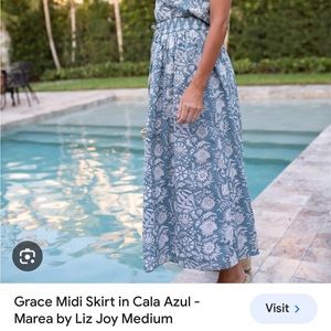 Marea by Liz Joy Grace midi skirt in Cala Azul